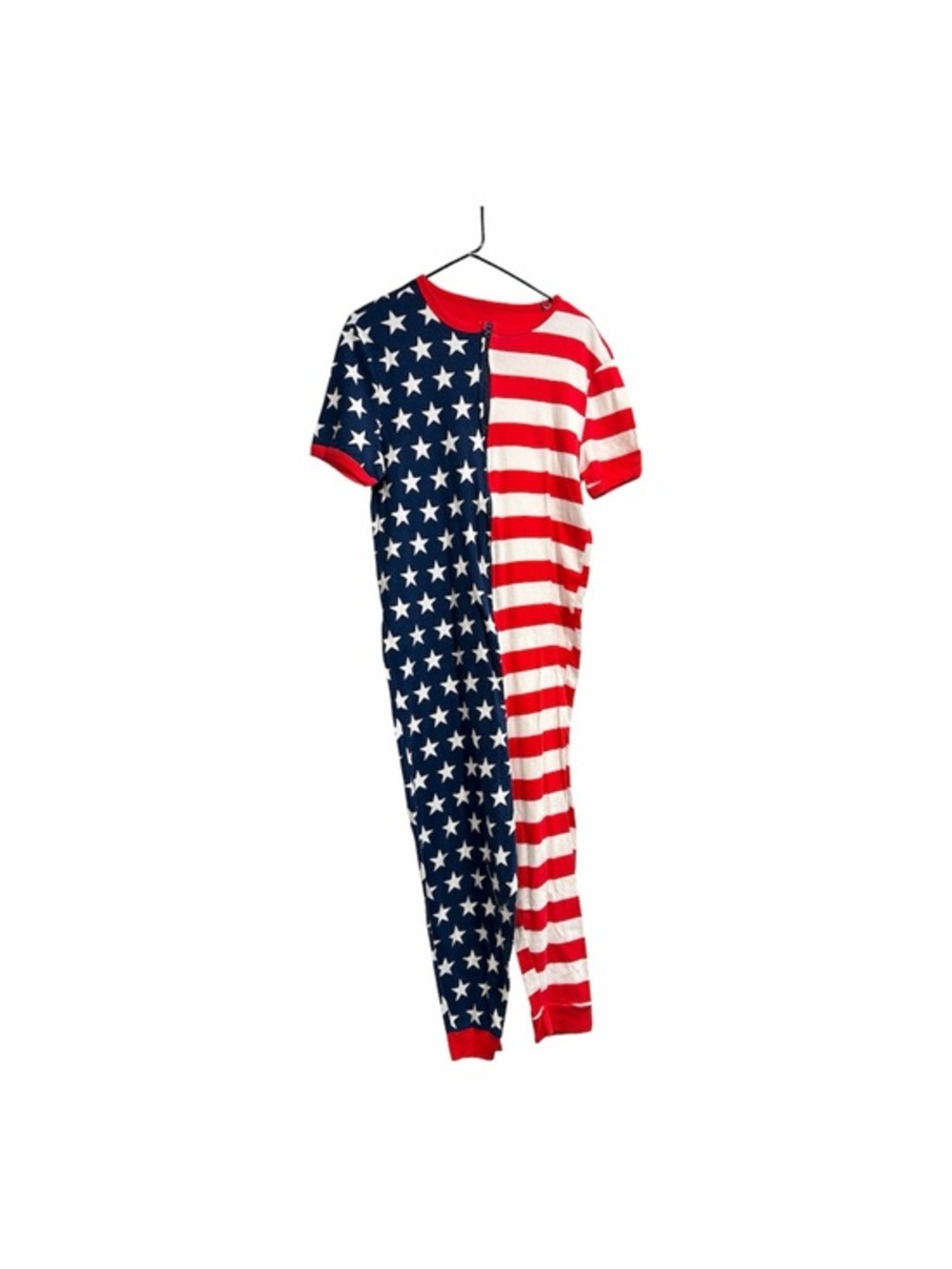 Snooze Button Flag Onesie Jumpsuit + Cap Size Medium Stars & Stripes 4th of July